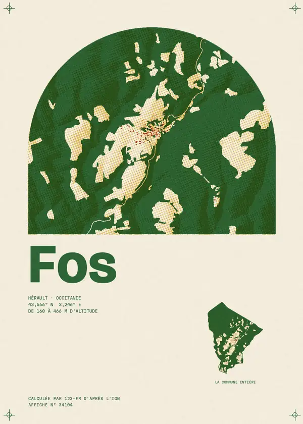Affiche de Fos, calculée par 123-fr d'après l'IGN
