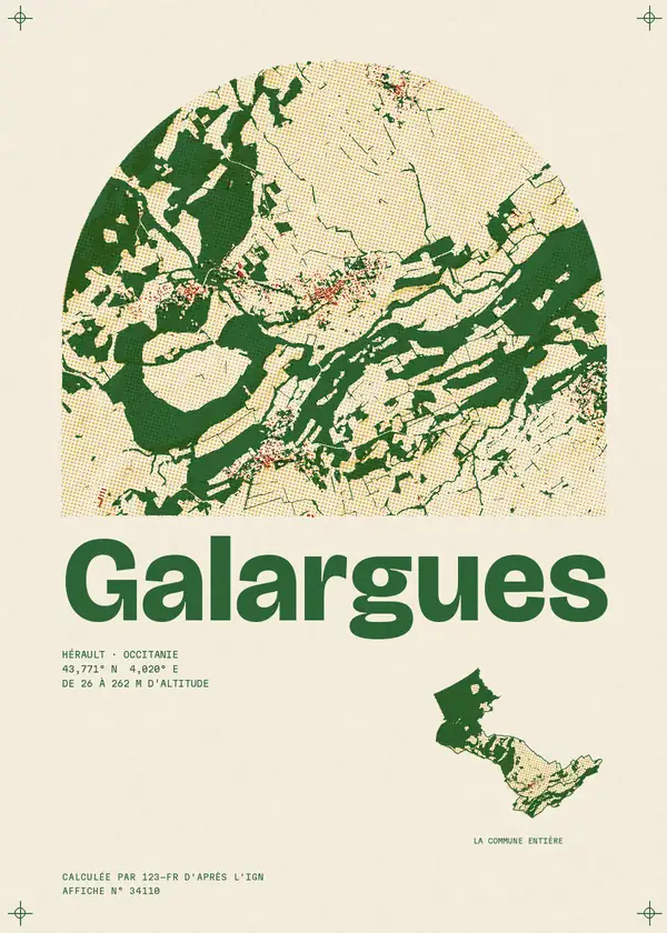 Affiche de Galargues, calculée par 123-fr d'après l'IGN