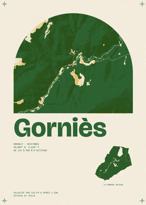 Affiche de Gorniès, calculée par 123-fr d'après l'IGN