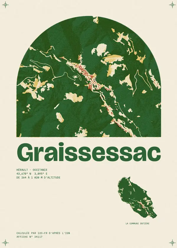 Affiche de Graissessac, calculée par 123-fr d'après l'IGN