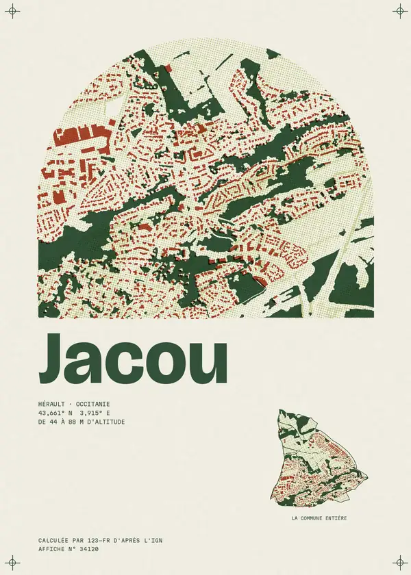 Affiche de Jacou, calculée par 123-fr d'après l'IGN