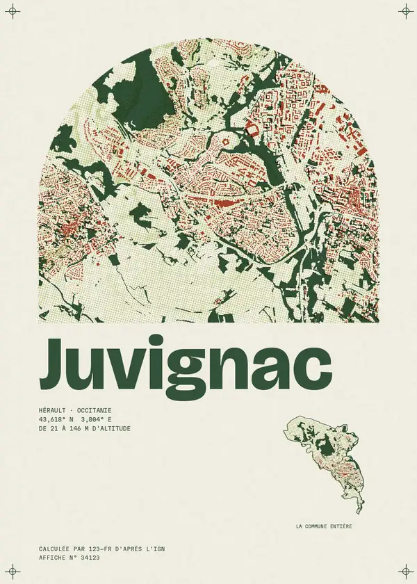 Affiche de Juvignac, calculée par 123-fr d'après l'IGN