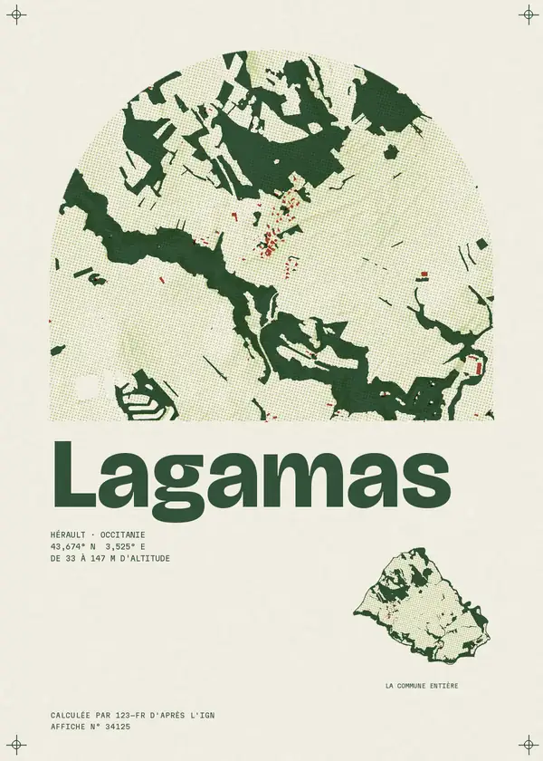 Affiche de Lagamas, calculée par 123-fr d'après l'IGN