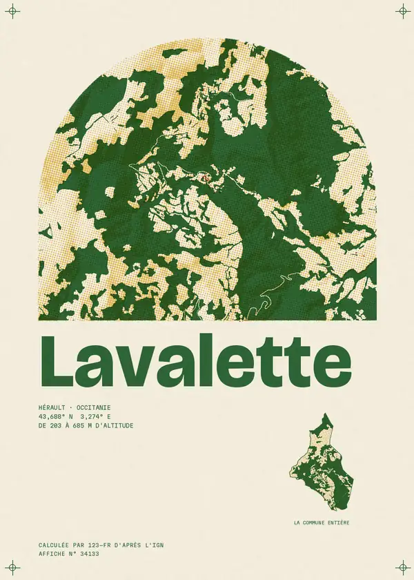 Affiche de Lavalette, calculée par 123-fr d'après l'IGN