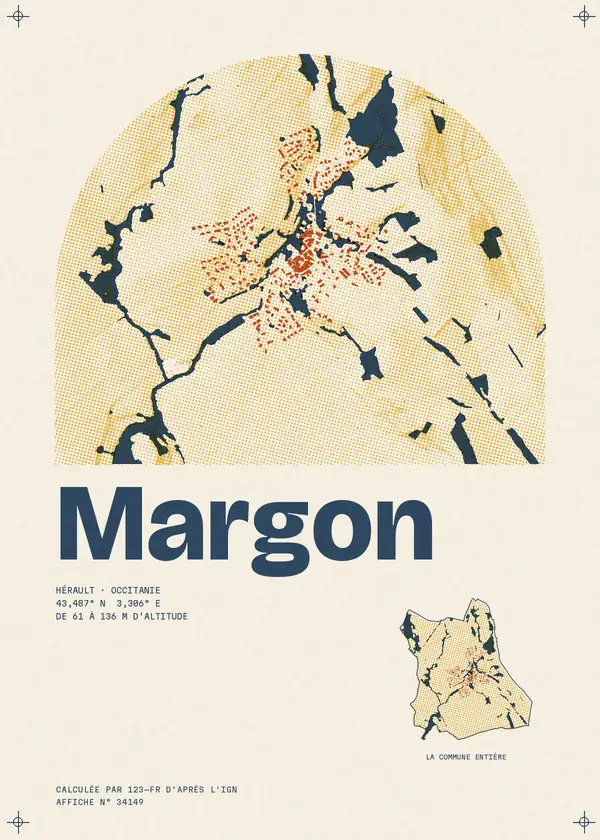 Affiche de Margon, calculée par 123-fr d'après l'IGN