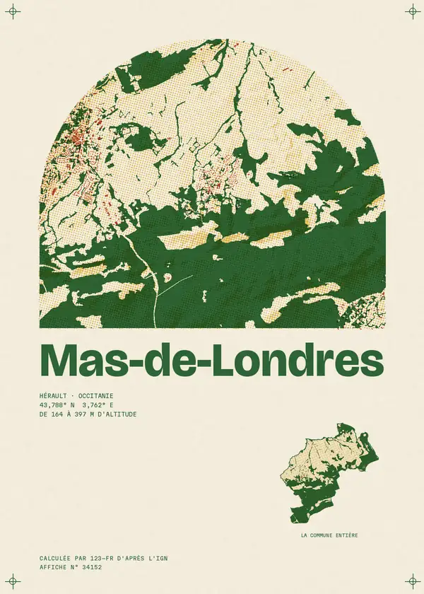 Affiche de Mas-de-Londres, calculée par 123-fr d'après l'IGN