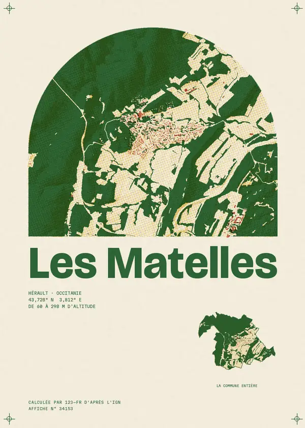 Affiche de Les Matelles, calculée par 123-fr d'après l'IGN