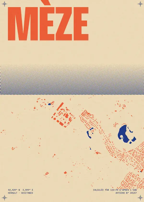 Affiche de Mèze, calculée par 123-fr d'après l'IGN
