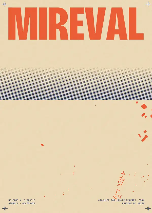 Affiche de Mireval, calculée par 123-fr d'après l'IGN