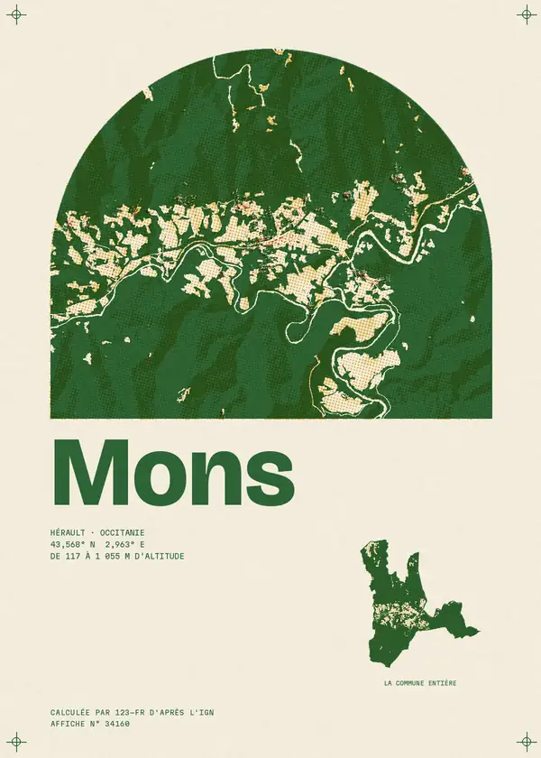 Affiche de Mons, calculée par 123-fr d'après l'IGN