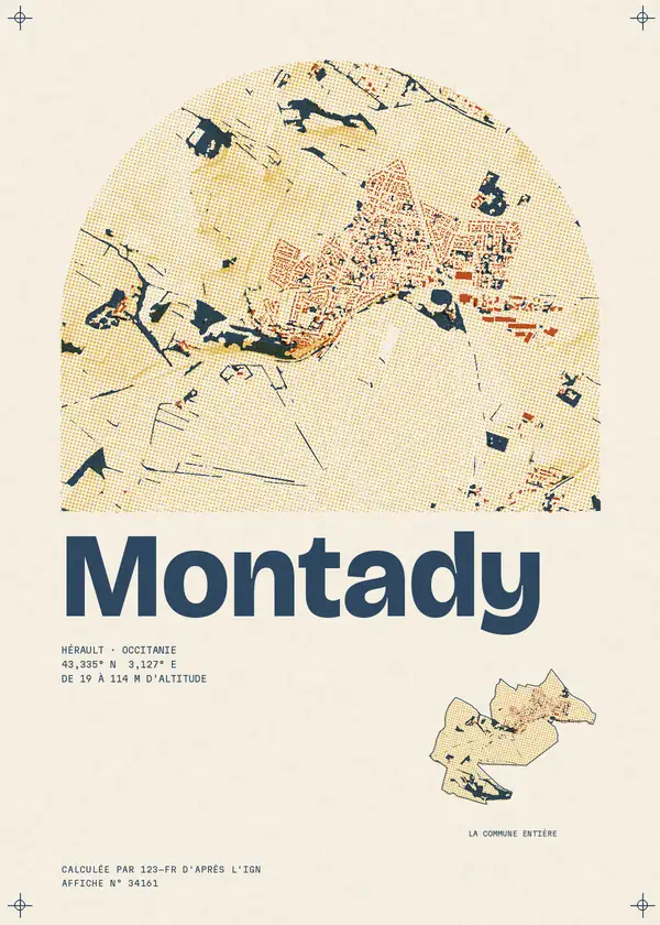 Affiche de Montady, calculée par 123-fr d'après l'IGN
