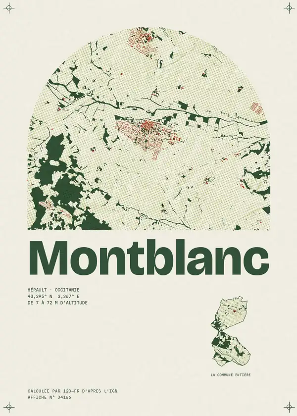 Affiche de Montblanc, calculée par 123-fr d'après l'IGN