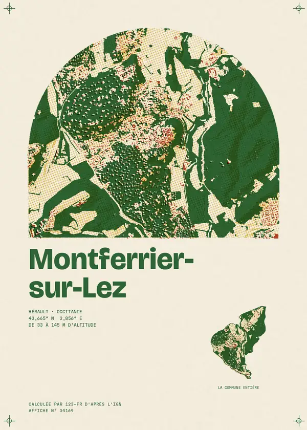 Affiche de Montferrier-sur-Lez, calculée par 123-fr d'après l'IGN