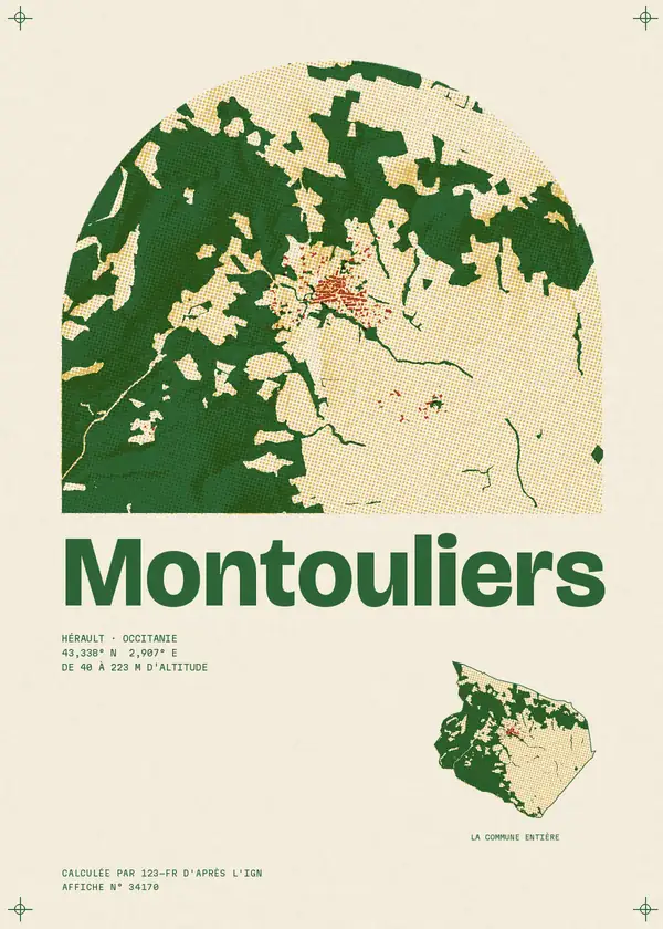 Affiche de Montouliers, calculée par 123-fr d'après l'IGN