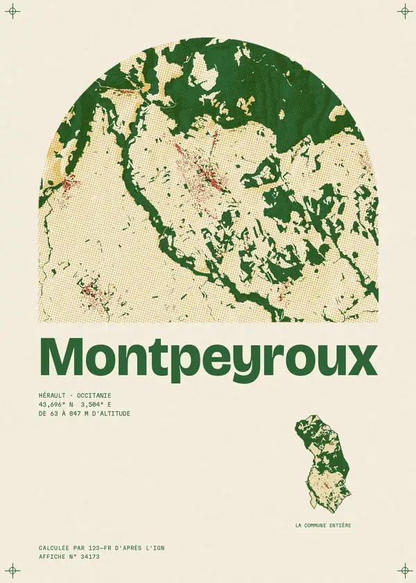 Affiche de Montpeyroux, calculée par 123-fr d'après l'IGN
