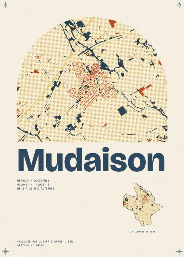 Affiche de Mudaison, calculée par 123-fr d'après l'IGN