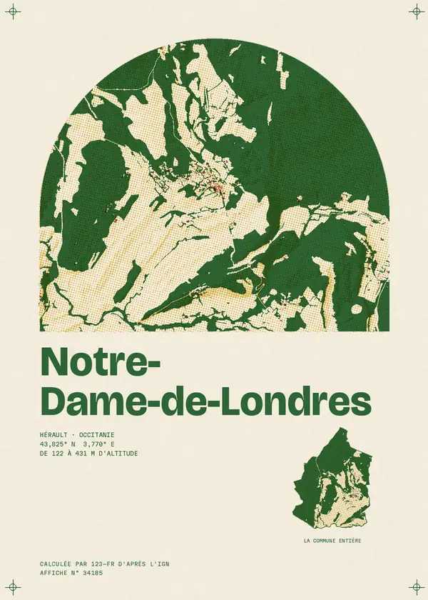 Affiche de Notre-Dame-de-Londres, calculée par 123-fr d'après l'IGN