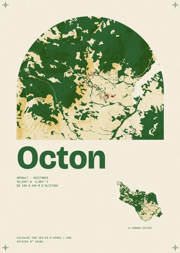 Affiche de Octon, calculée par 123-fr d'après l'IGN