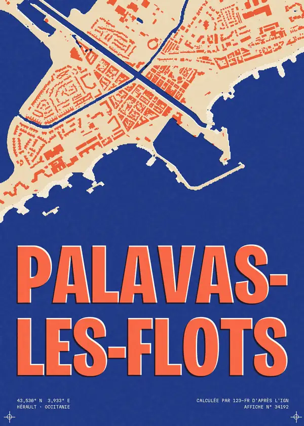 Affiche de Palavas-les-Flots, calculée par 123-fr d'après l'IGN