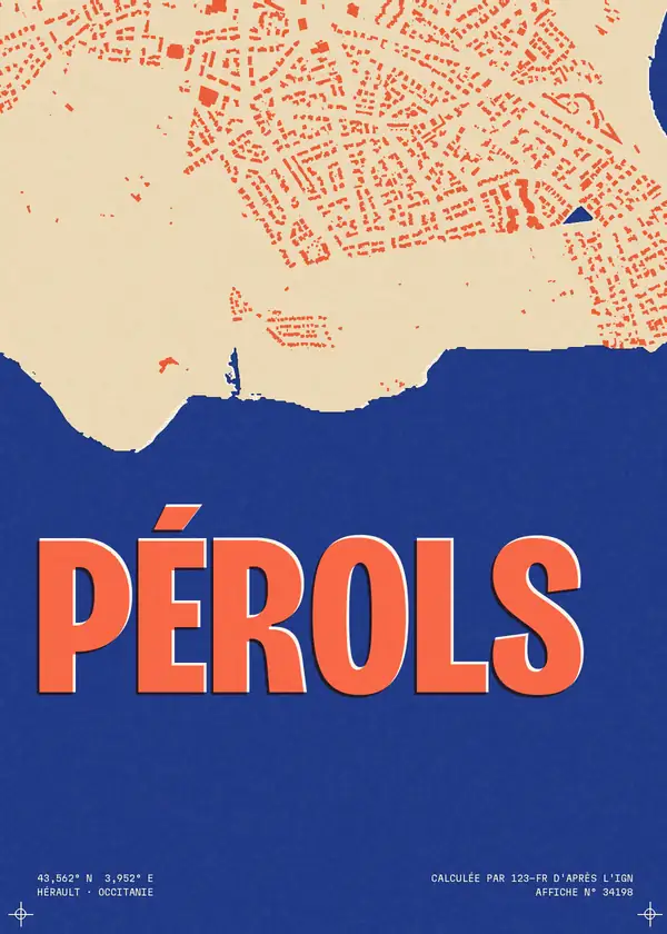 Affiche de Pérols, calculée par 123-fr d'après l'IGN