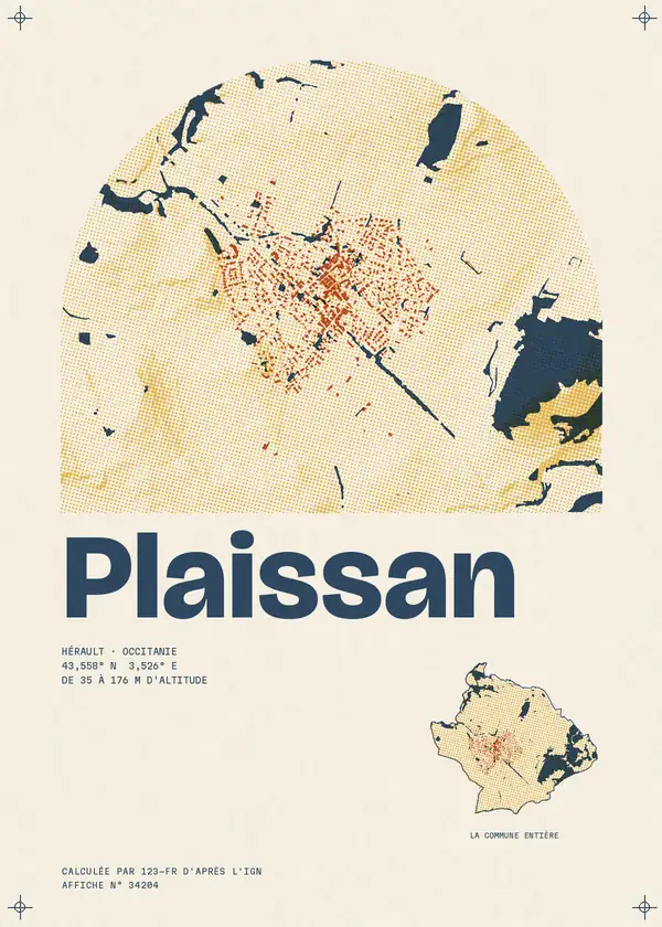 Affiche de Plaissan, calculée par 123-fr d'après l'IGN