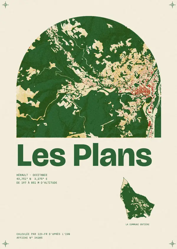 Affiche de Les Plans, calculée par 123-fr d'après l'IGN