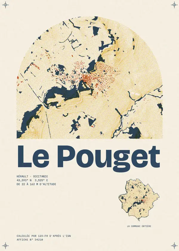 Affiche de Le Pouget, calculée par 123-fr d'après l'IGN