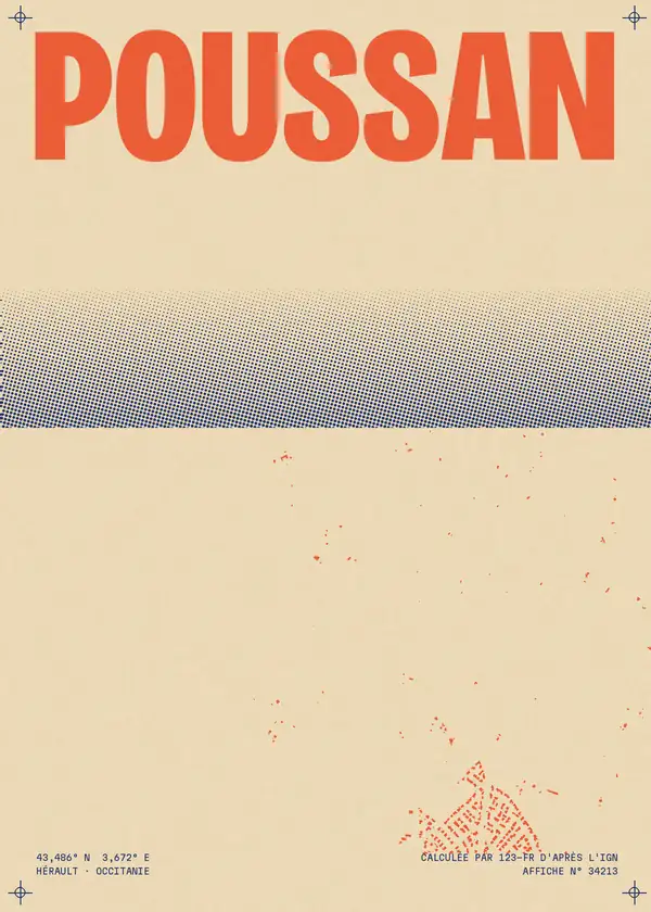 Affiche de Poussan, calculée par 123-fr d'après l'IGN