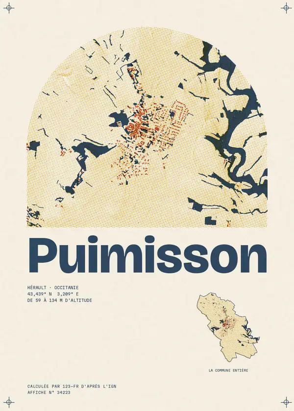 Affiche de Puimisson, calculée par 123-fr d'après l'IGN