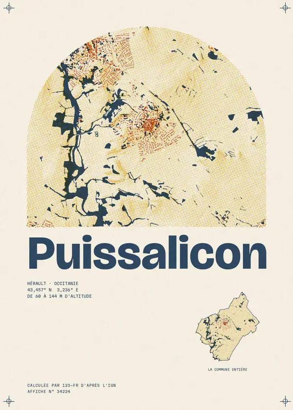 Affiche de Puissalicon, calculée par 123-fr d'après l'IGN