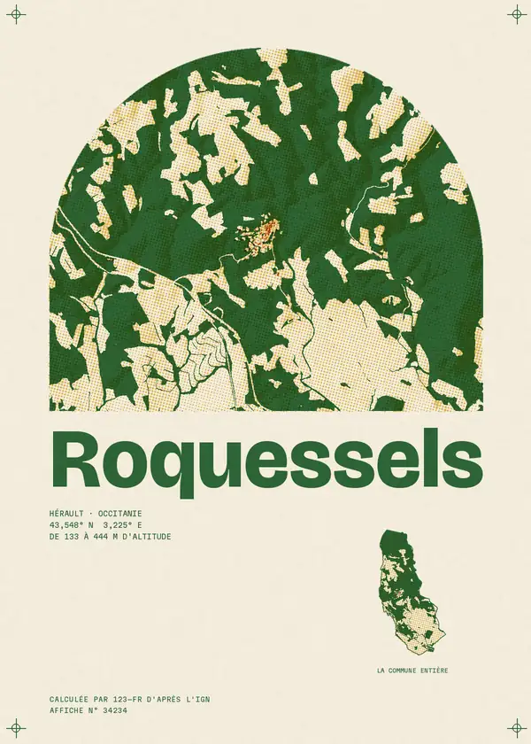 Affiche de Roquessels, calculée par 123-fr d'après l'IGN
