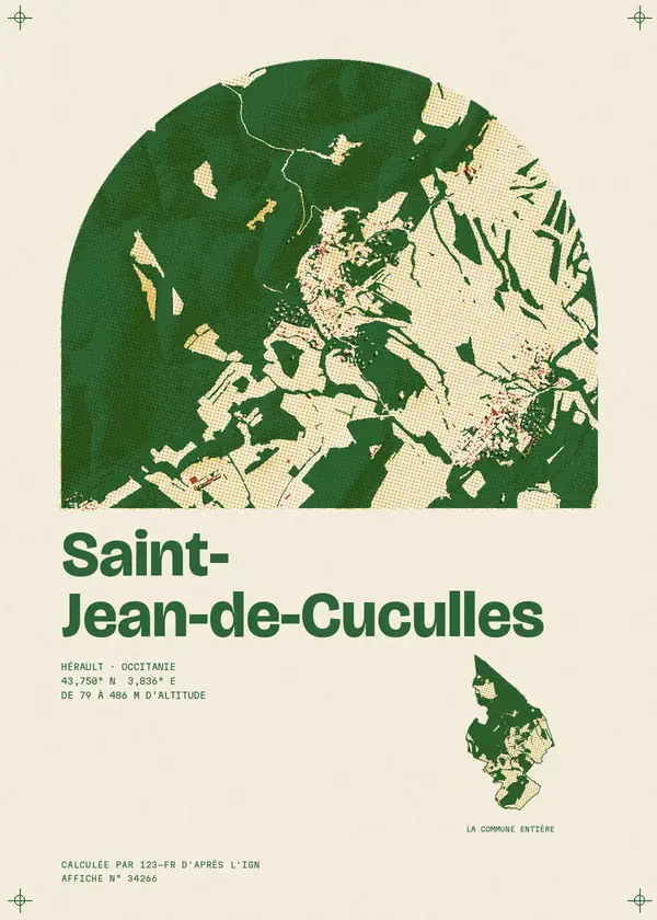 Affiche de Saint-Jean-de-Cuculles, calculée par 123-fr d'après l'IGN