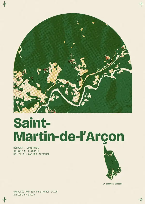 Affiche de Saint-Martin-de-l'Arçon, calculée par 123-fr d'après l'IGN