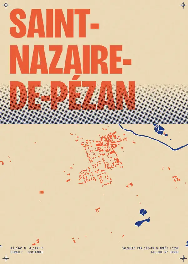 Affiche de Saint-Nazaire-de-Pézan, calculée par 123-fr d'après l'IGN