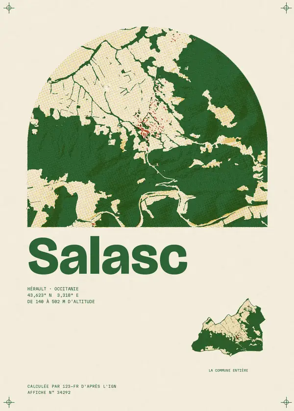 Affiche de Salasc, calculée par 123-fr d'après l'IGN