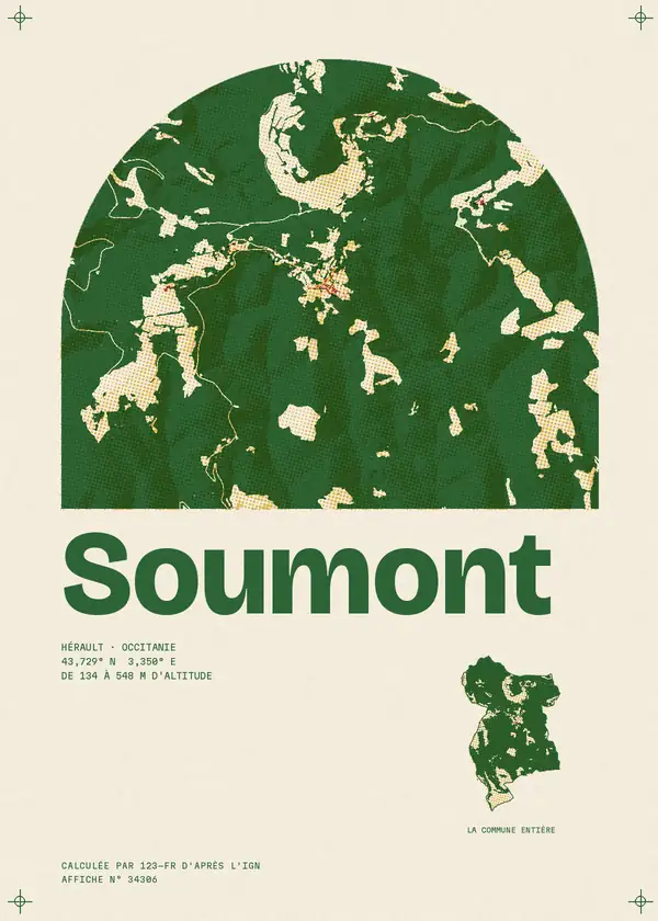 Affiche de Soumont, calculée par 123-fr d'après l'IGN