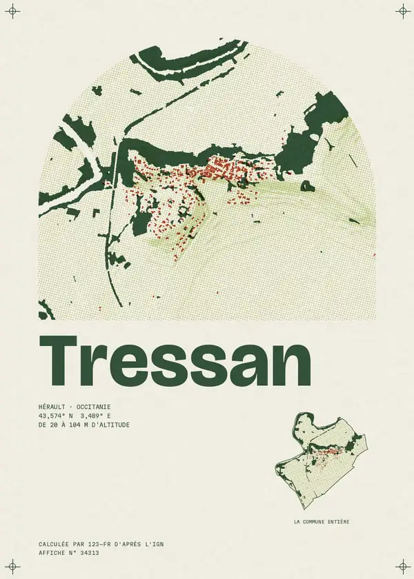 Affiche de Tressan, calculée par 123-fr d'après l'IGN