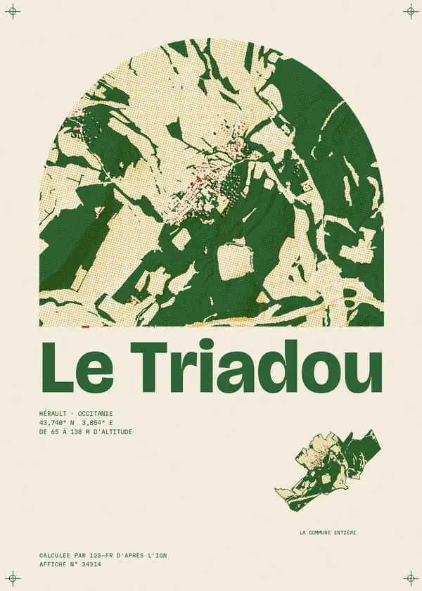 Affiche de Le Triadou, calculée par 123-fr d'après l'IGN