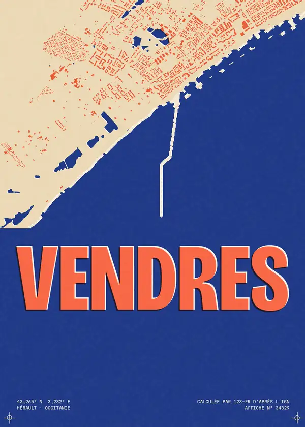 Affiche de Vendres, calculée par 123-fr d'après l'IGN
