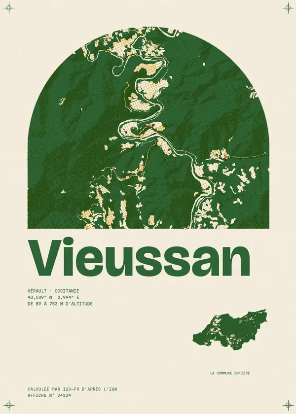 Affiche de Vieussan, calculée par 123-fr d'après l'IGN