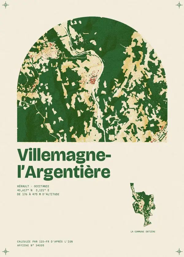 Affiche de Villemagne-l'Argentière, calculée par 123-fr d'après l'IGN