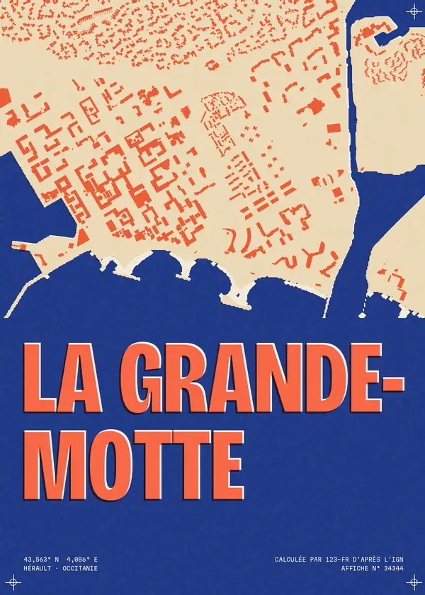 Affiche de La Grande-Motte, calculée par 123-fr d'après l'IGN