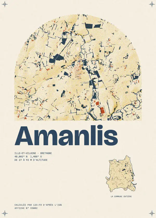 Affiche de Amanlis, calculée par 123-fr d'après l'IGN