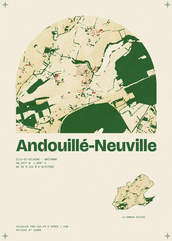 Affiche de Andouillé-Neuville, calculée par 123-fr d'après l'IGN