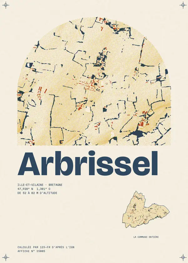 Affiche de Arbrissel, calculée par 123-fr d'après l'IGN