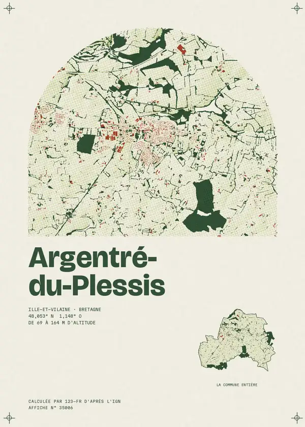 Affiche de Argentré-du-Plessis, calculée par 123-fr d'après l'IGN