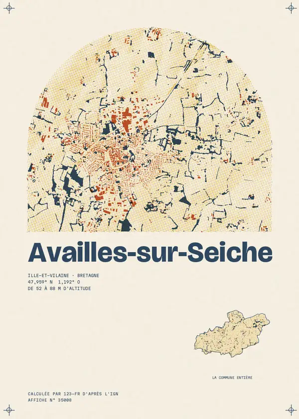 Affiche de Availles-sur-Seiche, calculée par 123-fr d'après l'IGN