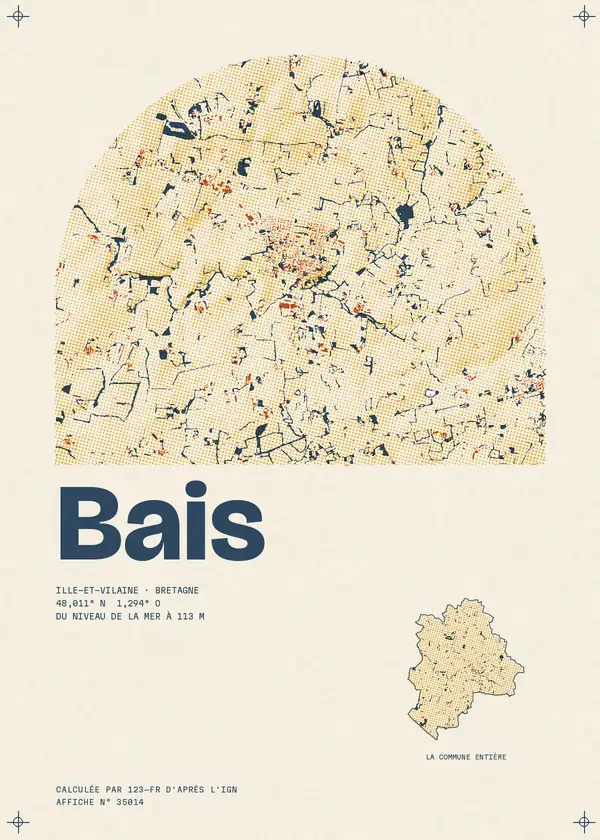 Affiche de Bais, calculée par 123-fr d'après l'IGN