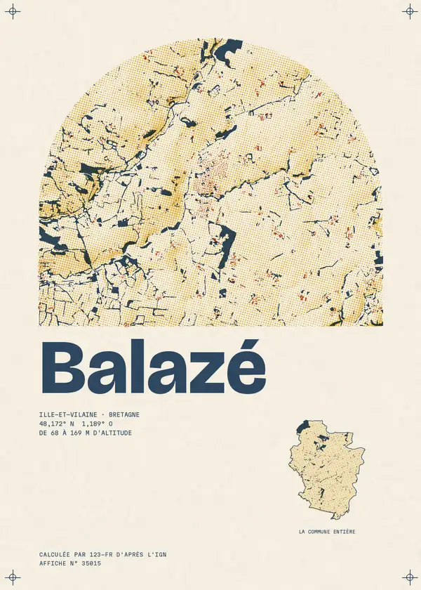 Affiche de Balazé, calculée par 123-fr d'après l'IGN