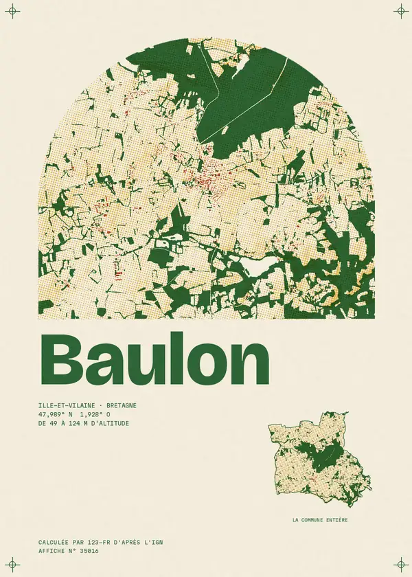 Affiche de Baulon, calculée par 123-fr d'après l'IGN